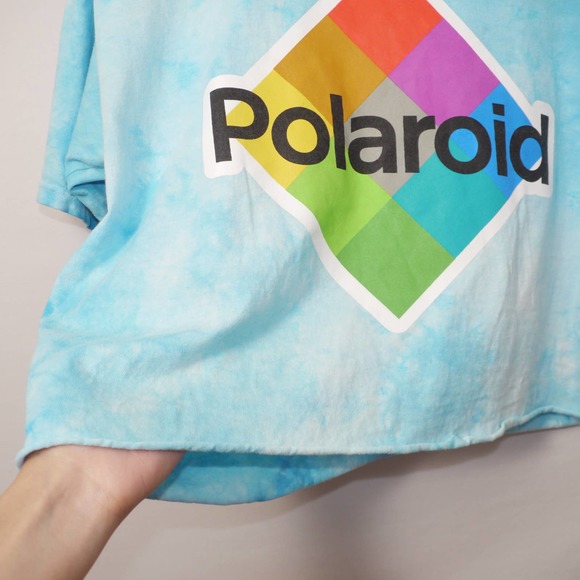 Polaroid Tie Dye Short Sleeve Crop Top Size L - Picture 7 of 11